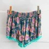 Natural Life Pom Pom Shorts - Pink Blue Floral -Natural Life Shop PNT000261