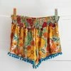 Natural Life Pom Pom Shorts - Mustard Orange Floral 2 Natural Life Pom Pom Shorts - Mustard Orange Floral -Natural Life Shop PNT000266