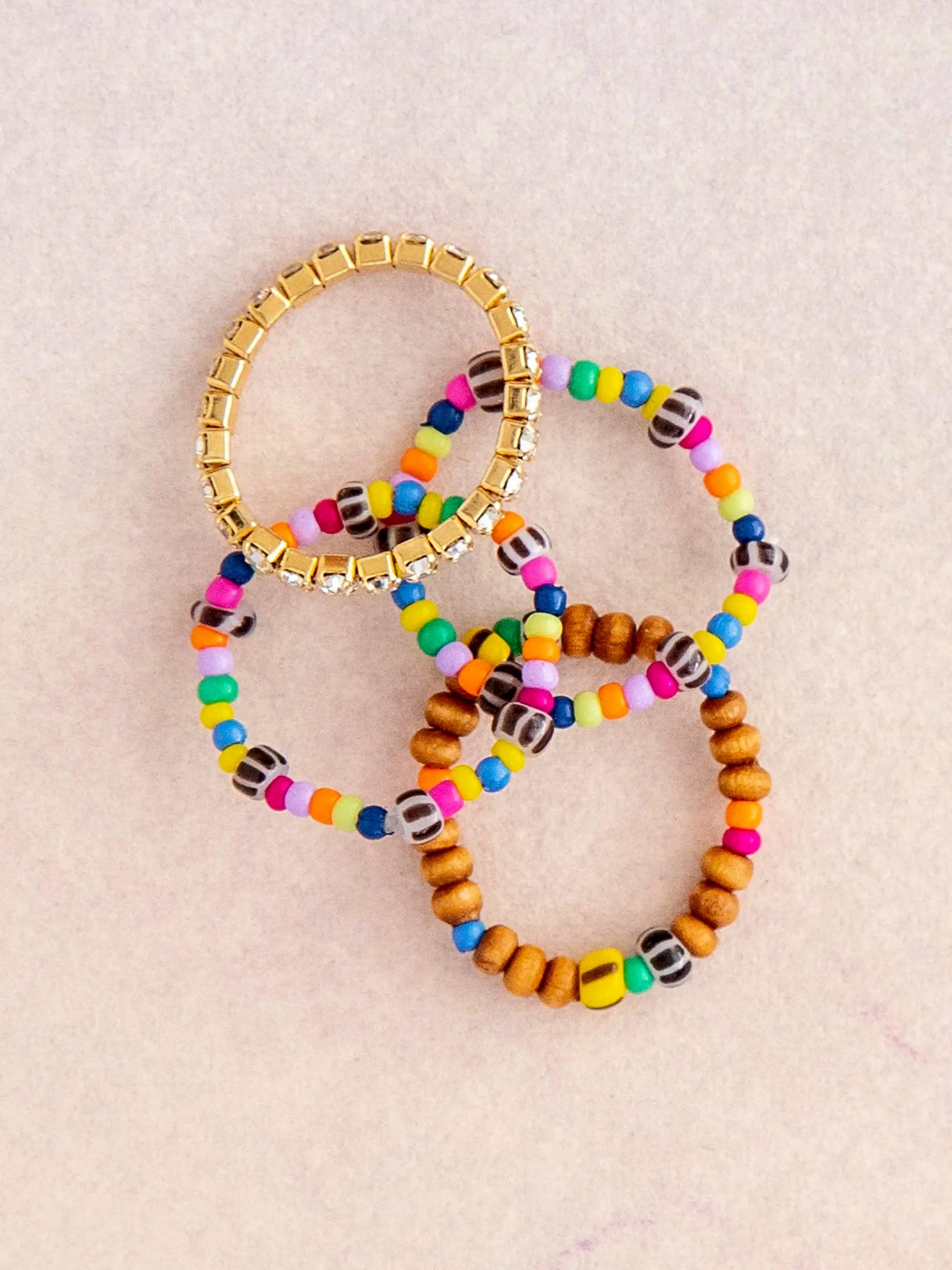 Natural Life Seed Bead Ring, Set Of 4 5 Natural Life Seed Bead Ring, Set Of 4 - Image 3