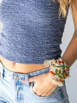 Natural Life Printed Bandana - Cream Floral -Natural Life Shop SCV000015 3