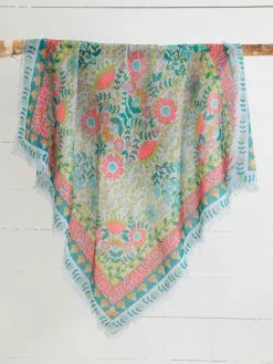 Natural Life 4-in-1 Scarf - Pink Teal Mandala