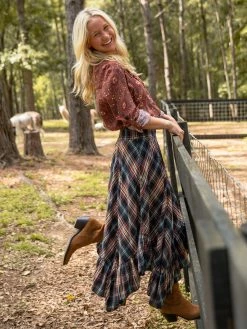 Natural Life Feelin' Alive Convertible Midi Skirt - Navy Plaid -Natural Life Shop SKRT234 5b545102 ab03 496c a7d9 df059ef93233