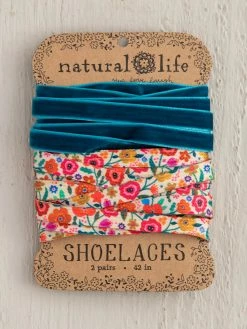 Natural Life Shoelaces, Set Of 2 - Teal -Natural Life Shop SLC008 A1