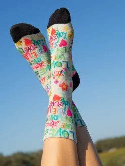 Natural Life Printed Weekend Sock Set, Set Of 2 - Multi Rainbow 9 Natural Life Printed Weekend Sock Set, Set Of 2 - Multi Rainbow -Natural Life Shop SOCK000047 2