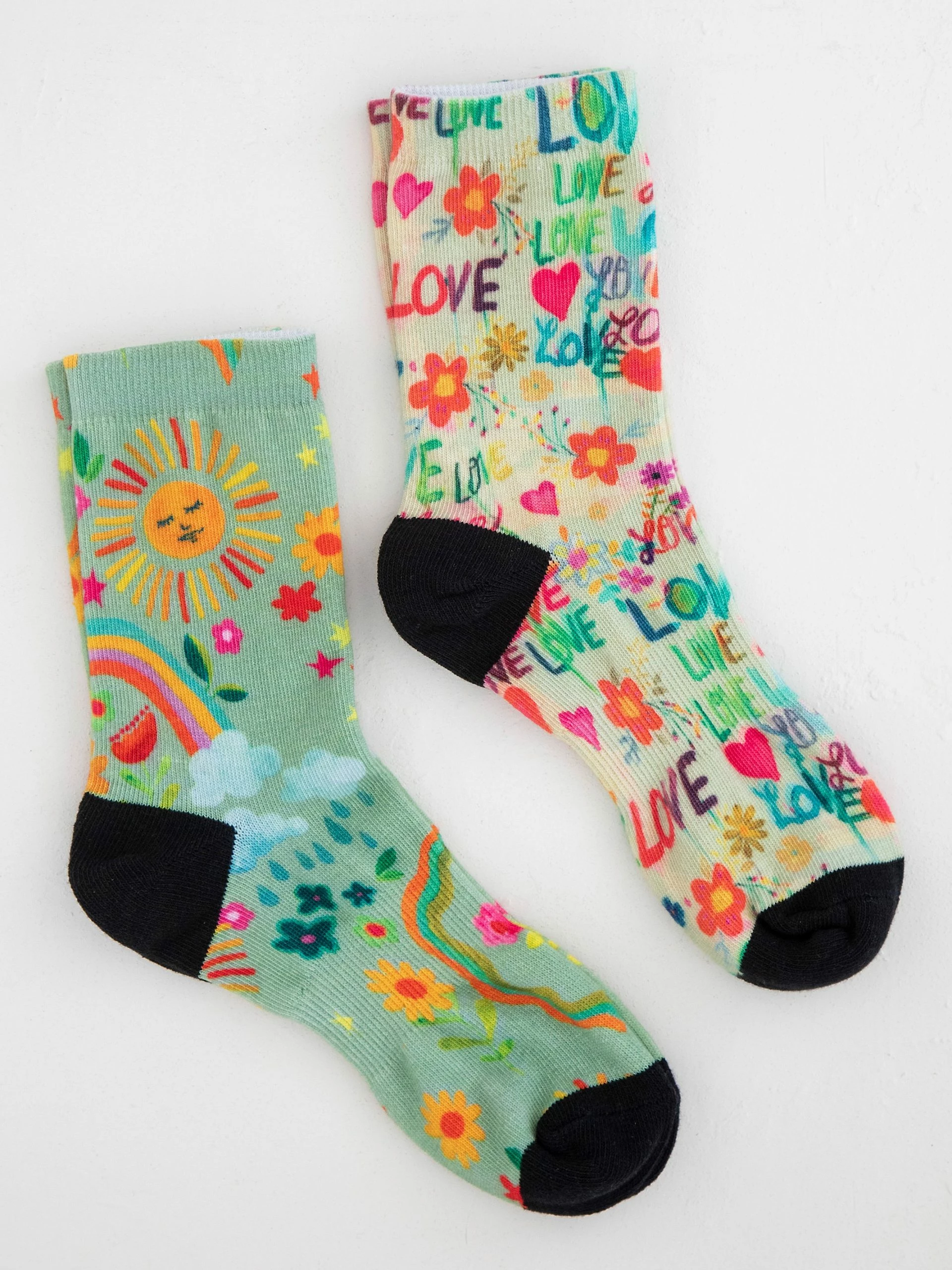 Natural Life Printed Weekend Sock Set, Set Of 2 - Multi Rainbow 4 Natural Life Printed Weekend Sock Set, Set Of 2 - Multi Rainbow - Image 2