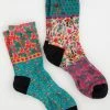 Natural Life Printed Weekend Sock Set, Set Of 2 - Teal Floral -Natural Life Shop SOCK000048