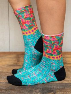 Natural Life Printed Weekend Sock Set, Set Of 2 - Teal Floral -Natural Life Shop SOCK000048 2