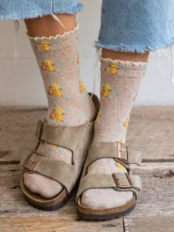 Natural Life Blossom Socks & Scrunchie, Set Of 3 - Ash 10 Natural Life Blossom Socks & Scrunchie, Set Of 3 - Ash -Natural Life Shop SOCK000054 4