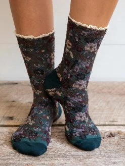 Natural Life Blossom Socks & Scrunchie, Set Of 3 - Rust -Natural Life Shop SOCK000055 2