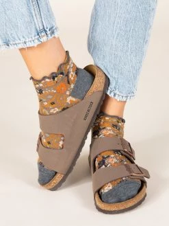 Natural Life Blossom Ankle Socks & Scrunchie, Set Of 3 - Dark Floral -Natural Life Shop SOCK172 2