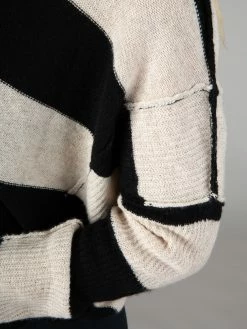 Natural Life Slouchy V-Neck Sweater - Black Tan -Natural Life Shop SWTR732 2