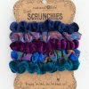 Natural Life Print And Velvet Scrunchies, Set Of 5 - Navy 2 Natural Life Print And Velvet Scrunchies, Set Of 5 - Navy -Natural Life Shop Skinny Printed and Velvet Scrunchies Navy