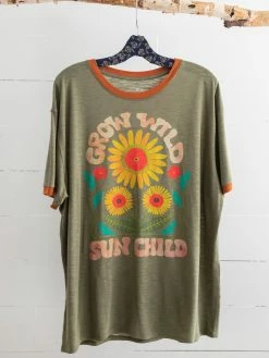 Natural Life Ringer Oversized Tee Shirt - Sun Child 7 Natural Life Ringer Oversized Tee Shirt - Sun Child -Natural Life Shop TEE000597