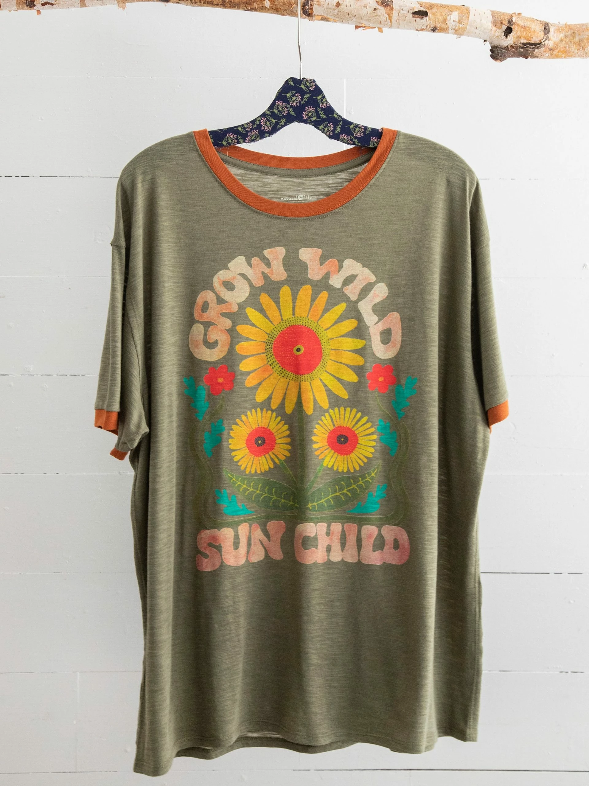 Natural Life Ringer Oversized Tee Shirt - Sun Child 5 Natural Life Ringer Oversized Tee Shirt - Sun Child - Image 3