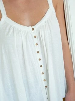 Natural Life Relaxed Button Down Tank Top - Ivory 7 Natural Life Relaxed Button Down Tank Top - Ivory -Natural Life Shop TOP1038 2