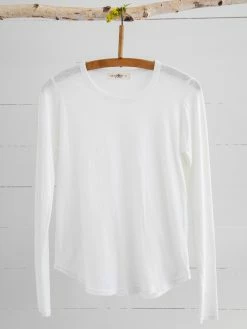 Natural Life Long Sleeve Weekend Tee Shirt - White