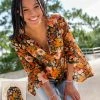 Natural Life Tunic-In-A-Bag - Orange Floral -Natural Life Shop TOP813 hover