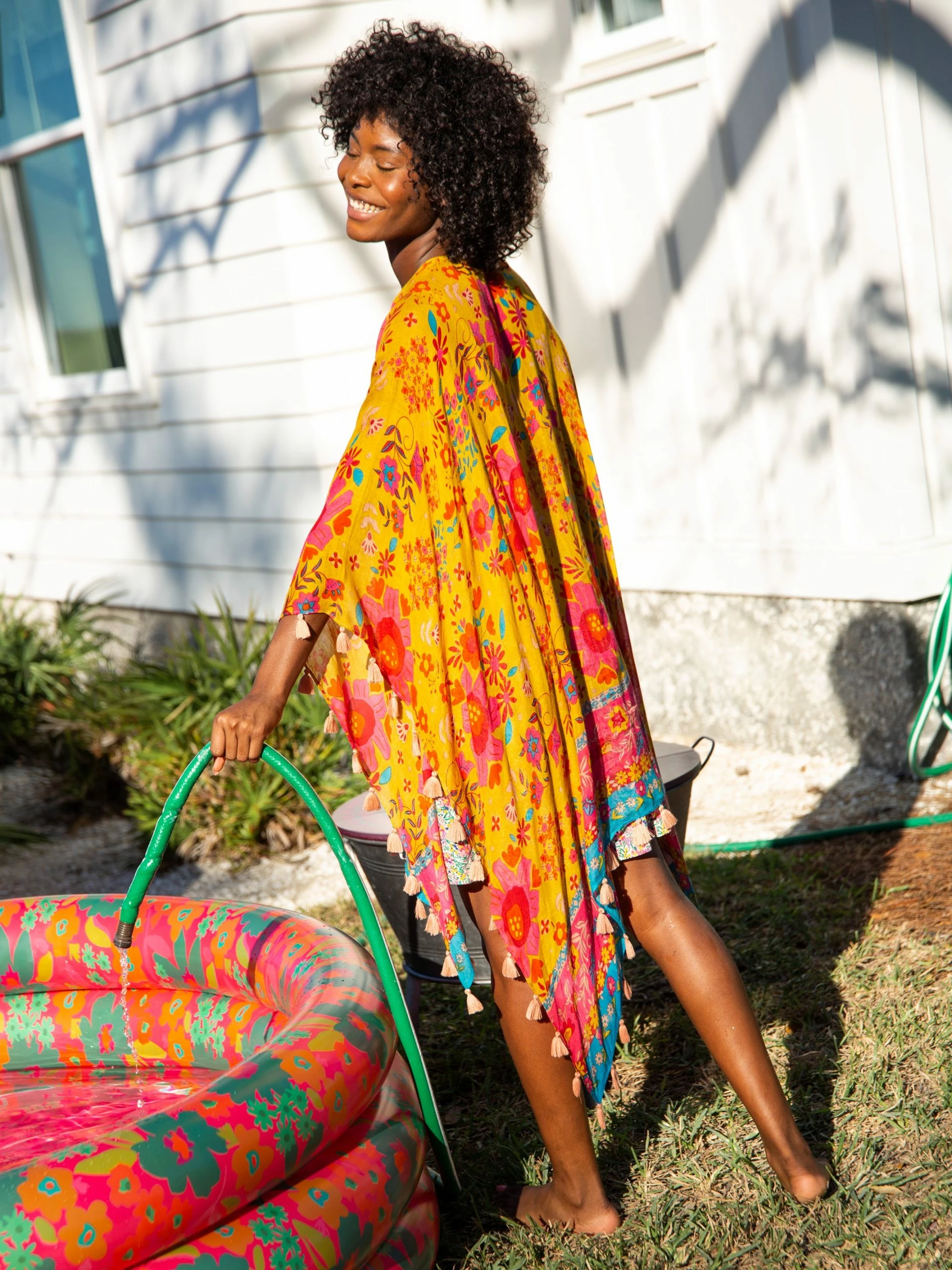 Natural Life Meera Convertible Kimono - Gold 3 Natural Life Meera Convertible Kimono - Gold