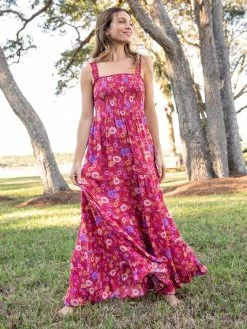 Natural Life Darcy Maxi Dress - Pink Retro Floral