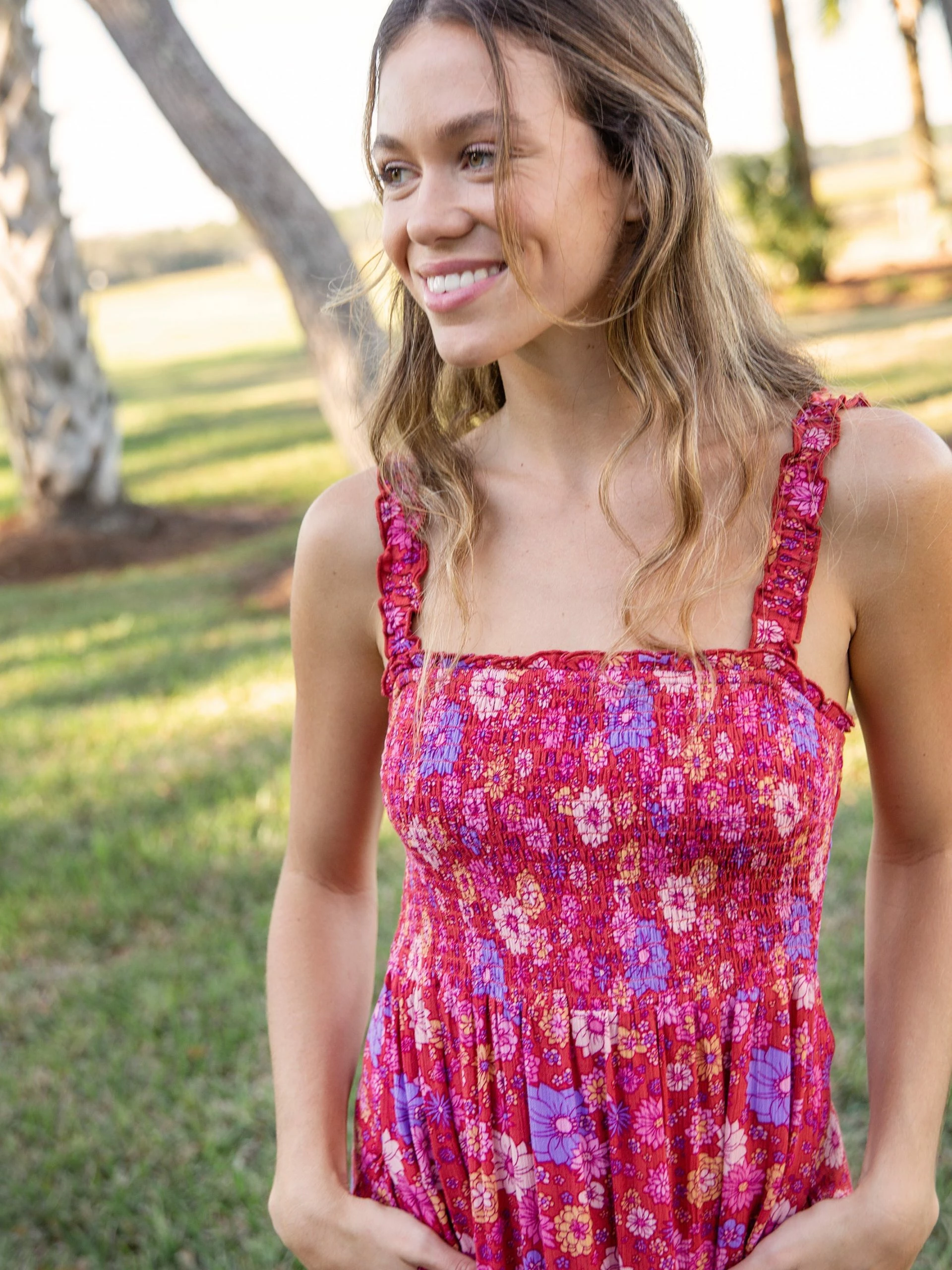 Natural Life Darcy Maxi Dress - Pink Retro Floral 4 Natural Life Darcy Maxi Dress - Pink Retro Floral - Image 2