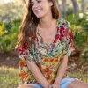 Natural Life Easy V-Neck Top - Gold Vintage Floral 1 Natural Life Easy V-Neck Top - Gold Vintage Floral -Natural Life Shop VP3A1014