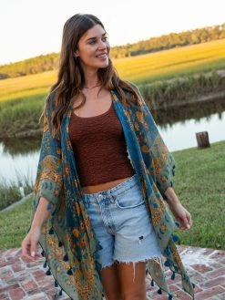 Natural Life Meera Convertible Kimono - Navy