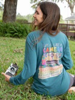 Natural Life Long Sleeve Comfy Tee Shirt - Life Is Like A Camera
