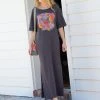 Natural Life Graphic Tee Maxi Dress - Charcoal Floral Bouquet -Natural Life Shop VP3A2912