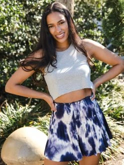 Natural Life Daisy Knit Skort - Midnight Tie-Dye