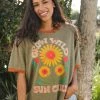 Natural Life Ringer Oversized Tee Shirt - Sun Child