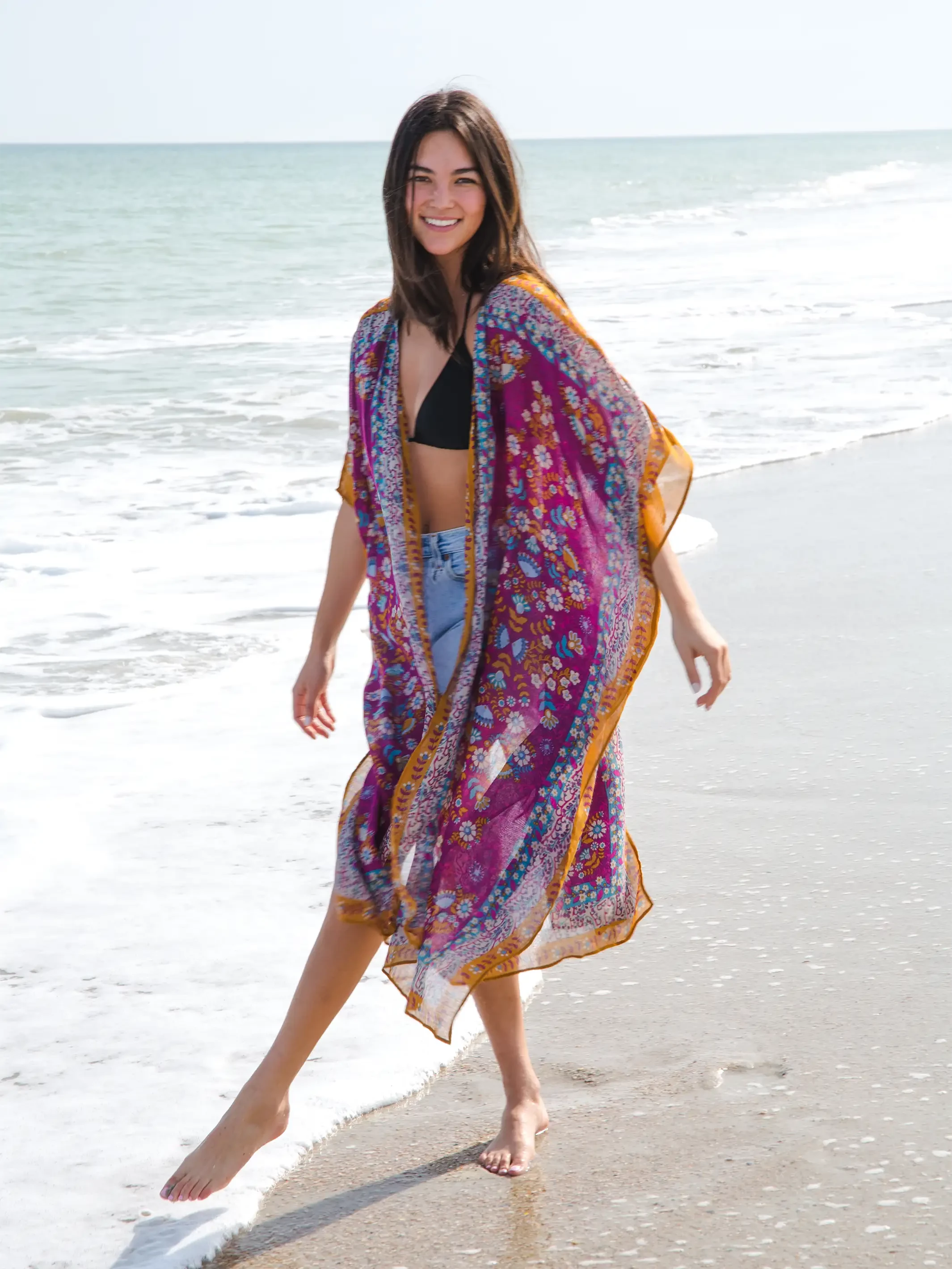 Natural Life Kelsey Kimono - Purple Mustard Mandala 3 Natural Life Kelsey Kimono - Purple Mustard Mandala
