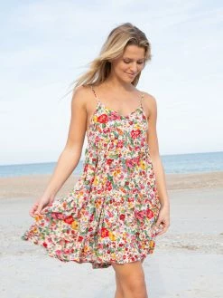 Natural Life Cleo Tiered Dress - Bright Pink Floral -Natural Life Shop VP3A5622