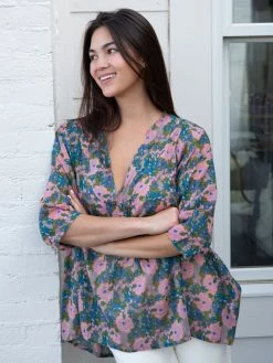 Natural Life Tunic-In-A-Bag - Pink Blue Floral