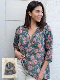 Natural Life Tunic-In-A-Bag - Pink Blue Floral -Natural Life Shop VP3A5709 2