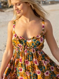 Natural Life Elizabeth Dress - Orange Pink Floral -Natural Life Shop VP3A5819