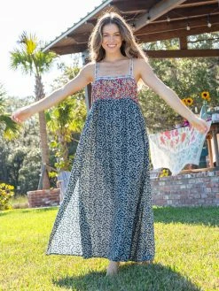 Natural Life Patti Side Slit Maxi Dress - Red Blue Calico -Natural Life Shop VP3A9114 462fa565 6cee 4593 ae03 ee8e9ad52c88