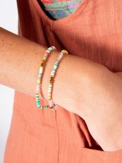 Natural Life Beaded Disc & Bead Choker - Clear