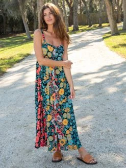 Natural Life Sidney Maxi Dress - Black Coral Floral