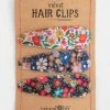 Natural Life Velvet Floral Hair Clips, Set Of 3 -Natural Life Shop Velvet Hair Clips Set 20Eggplant