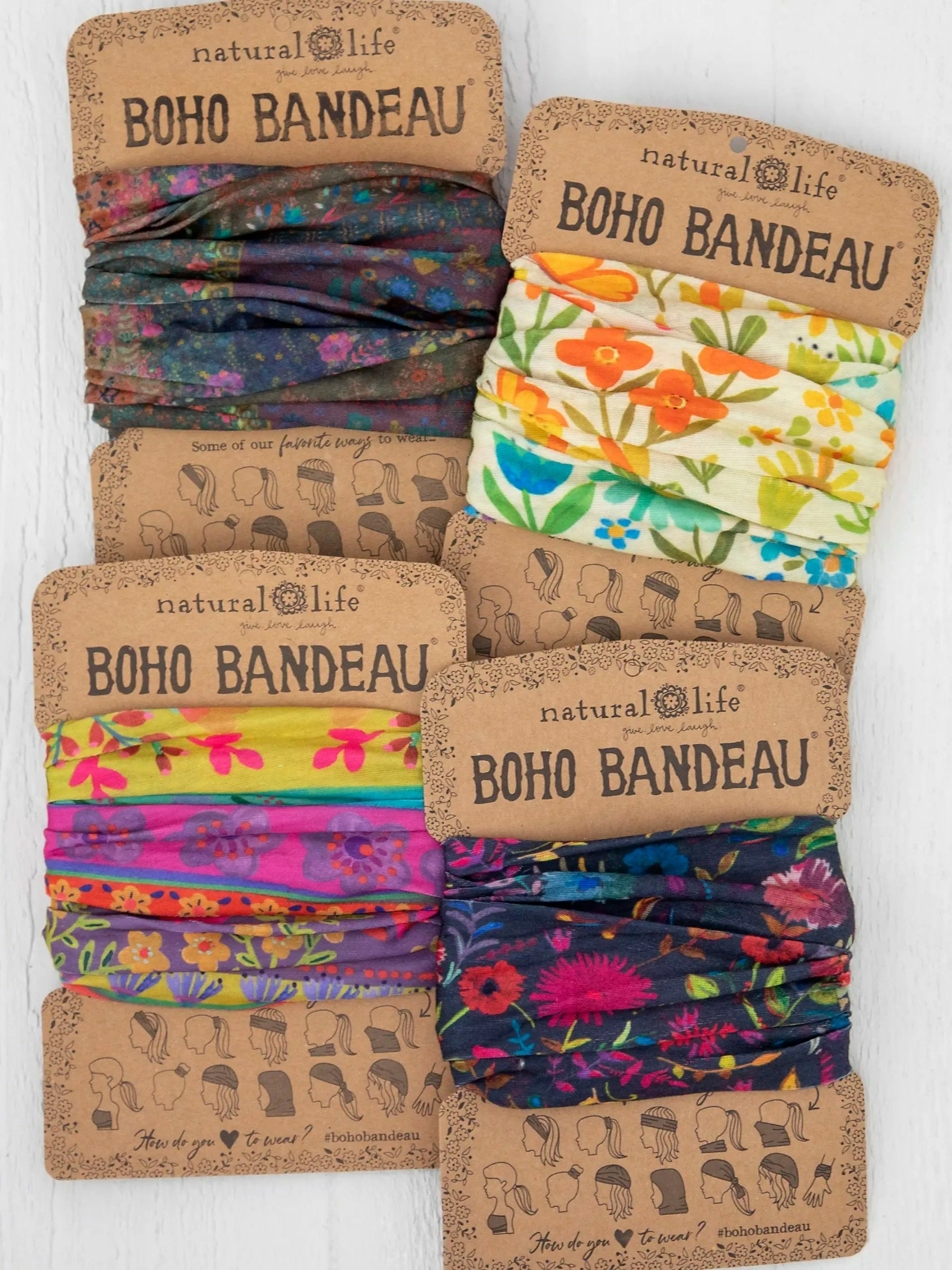 Natural Life Full Boho Bandeau® Headband - Lime Purple Borders 3 Natural Life Full Boho Bandeau® Headband - Lime Purple Borders