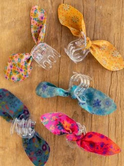 Natural Life Mini Hair Claw Clips, Set Of 5 - Bright Multicolored